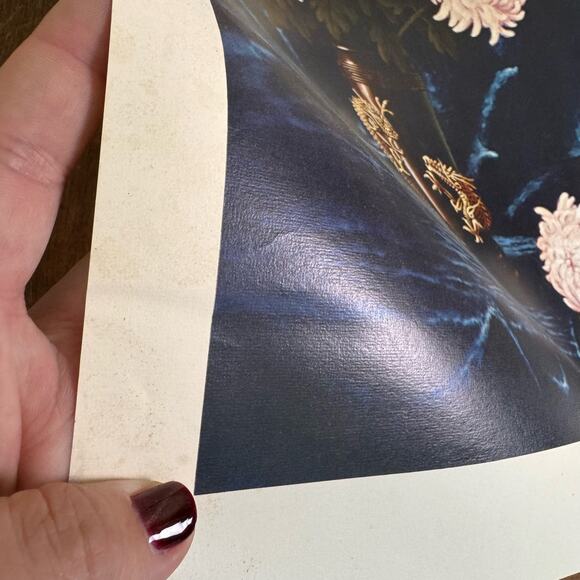 Chrysanthemum Pink Pastel Floral PRINT  Robert O. Lindneux Pre-1970 22 x 17.5" - Picture 5 of 8